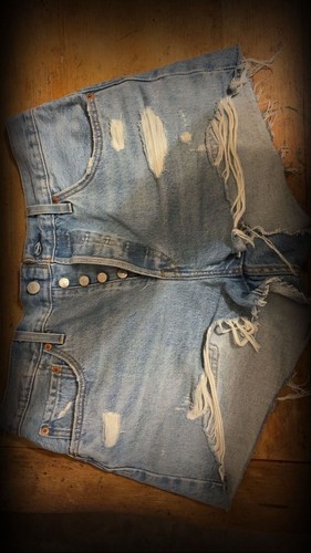Levi's 501 Original Distressed High Rise Button-Fly Shorts
