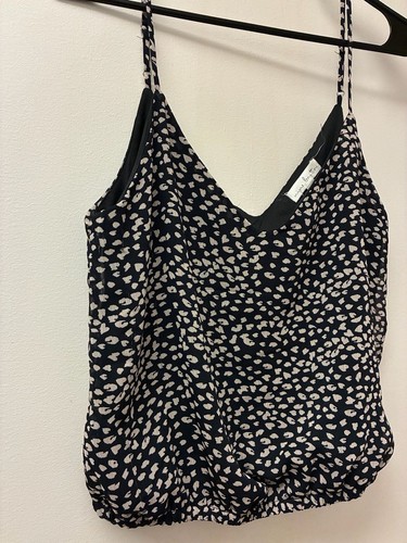 Nine Britton Leopard Print V-Neck Bubble Hem Tank Top, S - photo 2
