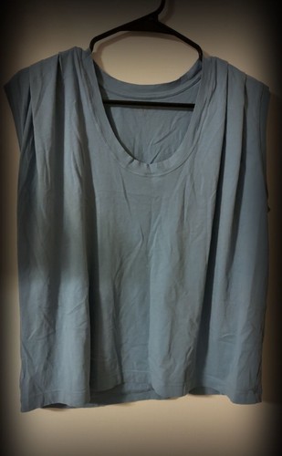 LOFT Light Blue Padded Shoulder Muscle Tee Tank Top Size L - photo 2