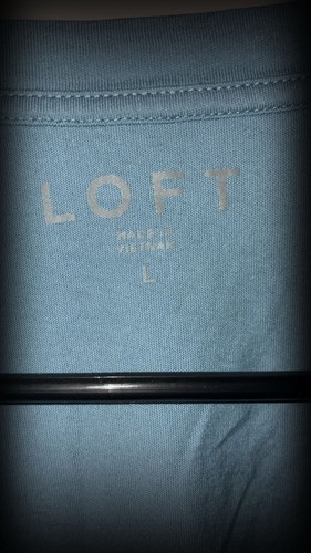 LOFT Light Blue Padded Shoulder Muscle Tee Tank Top Size L - photo 3