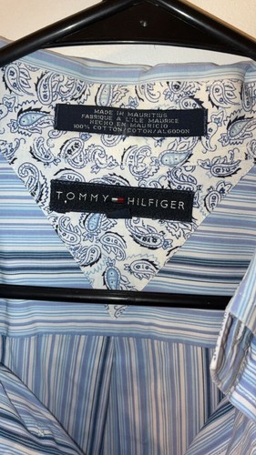 Tommy Hilfiger Men's Long Sleeve Button Down Shirt Blue Striped - photo 3