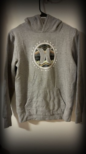 Hurley Boys Gray Graphic Fleece Pullover Hoodie