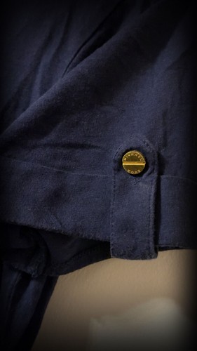 Michael Kors Navy Blue Keyhole Cutout Short Sleeve Top - photo 3