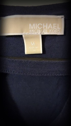 Michael Kors Navy Blue Keyhole Cutout Short Sleeve Top - photo 4