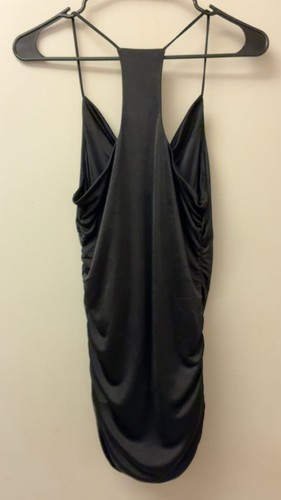 Express Black Cowl Neck Ruched Racerback Bodycon Dress Size S - photo 4