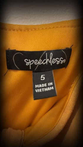 Speechless Mustard Yellow Tie-Front Skater Mini Dress Size 5 - photo 3