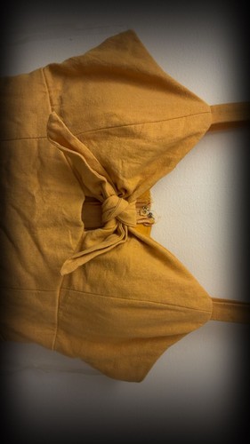 Speechless Mustard Yellow Tie-Front Skater Mini Dress Size 5 - photo 4