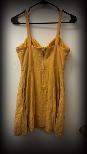 Speechless Mustard Yellow Tie-Front Skater Mini Dress Size 5 - photo 5