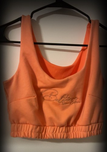 Balthiere Urban Couture Peach Orange Fleece Crop Top - photo 2