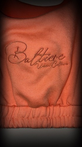 Balthiere Urban Couture Peach Orange Fleece Crop Top - photo 3