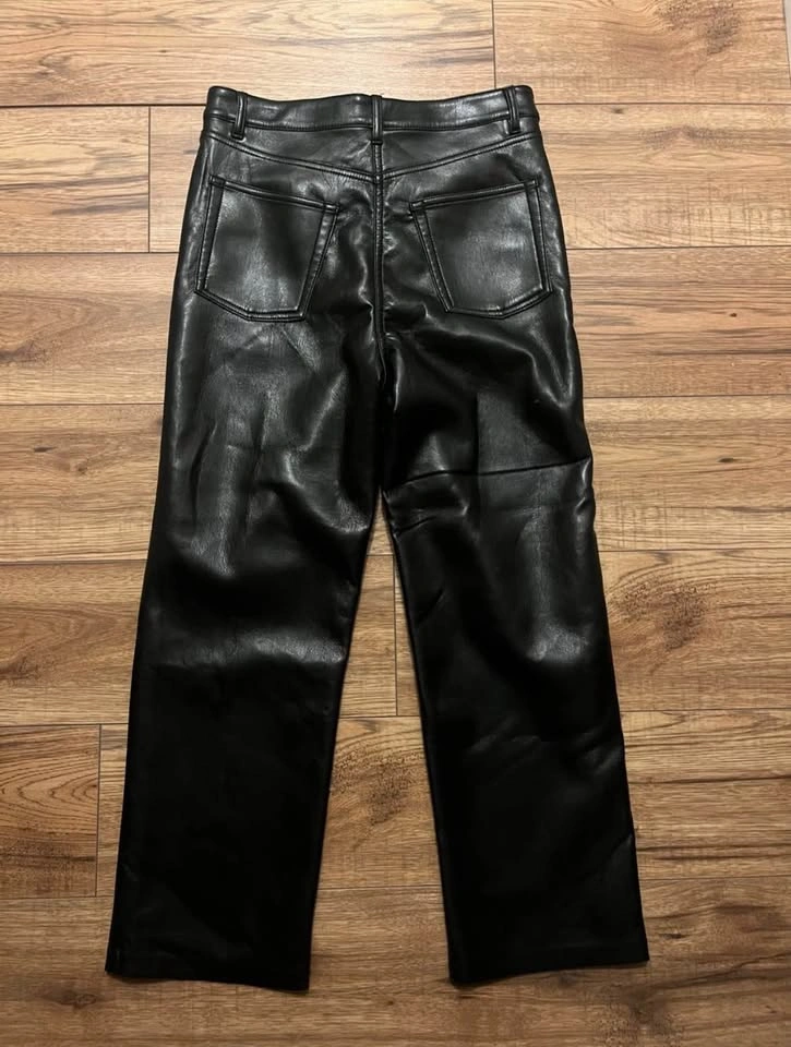 Aritzia Wilfred Melina Cropped Vegan Leather Pants Black - Size - photo 2