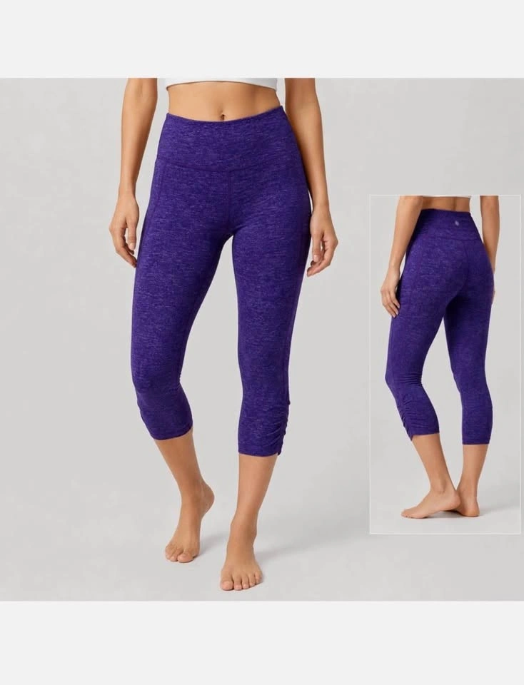 Athleta Heathered Purple Cropped Capri Workout Leggings - Size X - photo 5