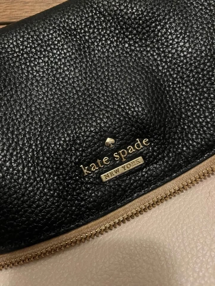 Kate Spade Black & Cream Pebbled Leather Crossbody Bag - photo 5