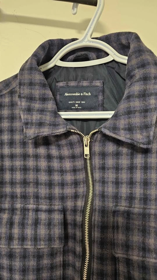 Abercrombie & Fitch Zip Front Check Oversized Shirt Jacket - photo 2