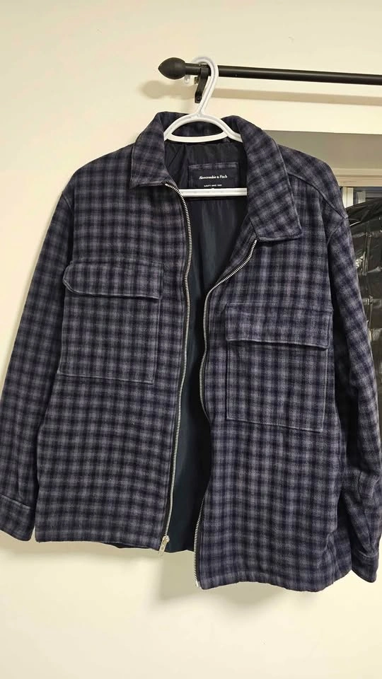Abercrombie & Fitch Zip Front Check Oversized Shirt Jacket - photo 3