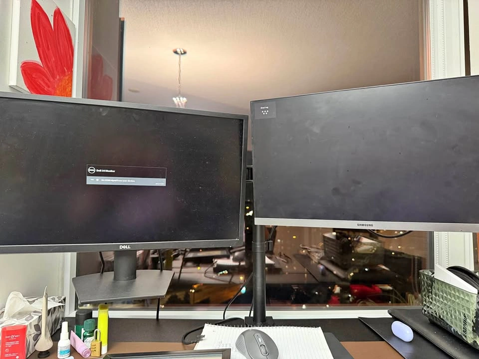 Dell SE2422H and Samsung 24" Dual Monitor Setup