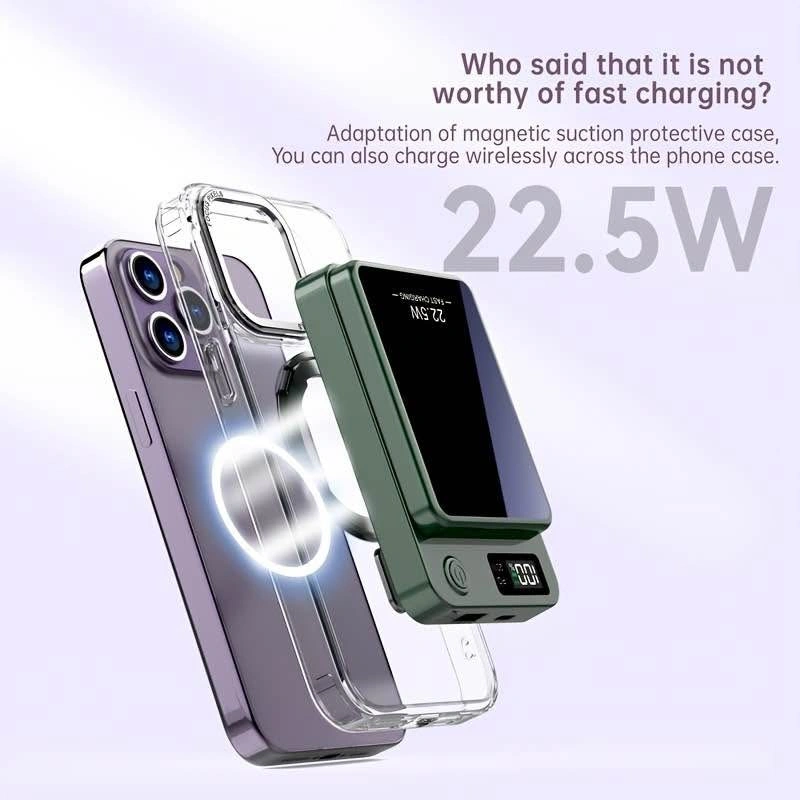 Magnetic Wireless Power Bank 10000mAh – 15W Fast Charging - photo 2