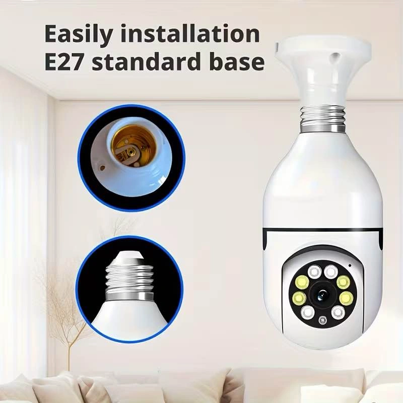 4MP Light Bulb Security Camera – 360° Rotation, Color Night Visi - photo 4