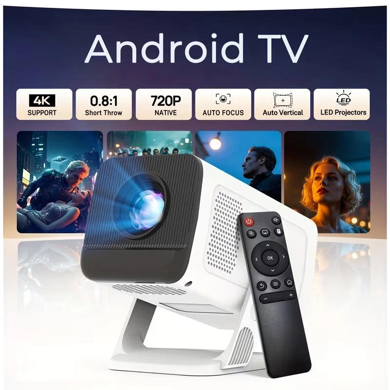 Portable Smart Projector – 4K Support, WiFi 6 + Bluetooth
