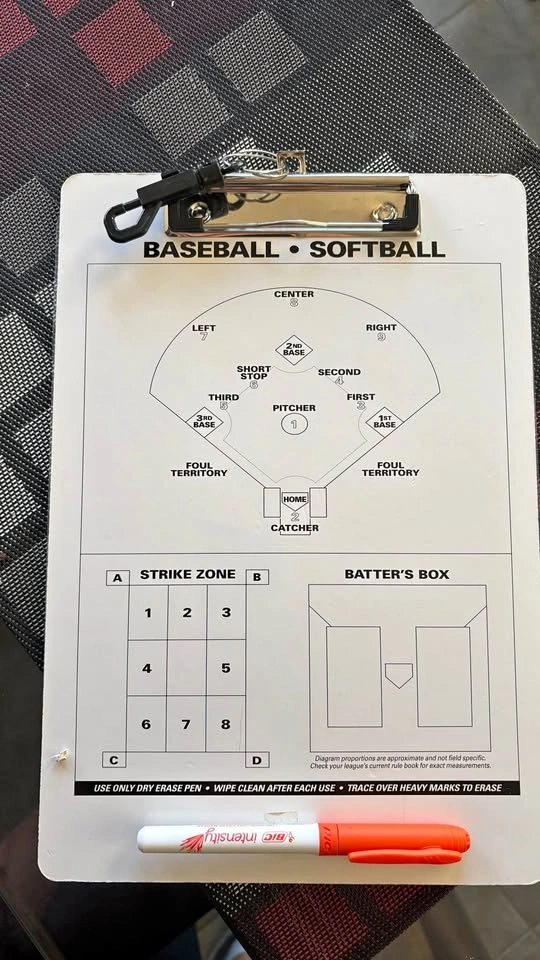 Rawlings Baseball Softball Dry Erase Coach Clipboard