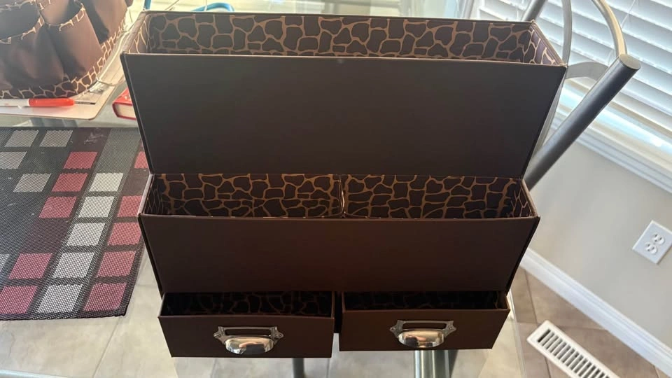 Giraffe Print Craft Organizer Tote & Desk Storage Organizer - photo 2