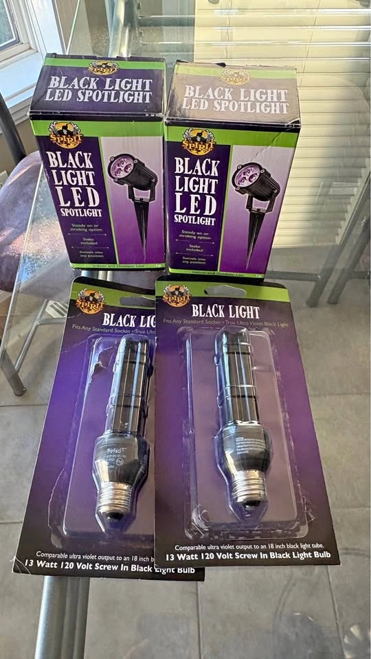 Spirit Halloween Black Light LED Spotlights and Screw-In Bulbs