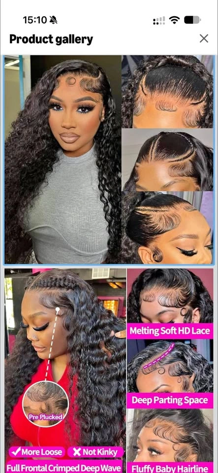 Durya Deep Wave Lace Front Human Hair Wig 220% Density