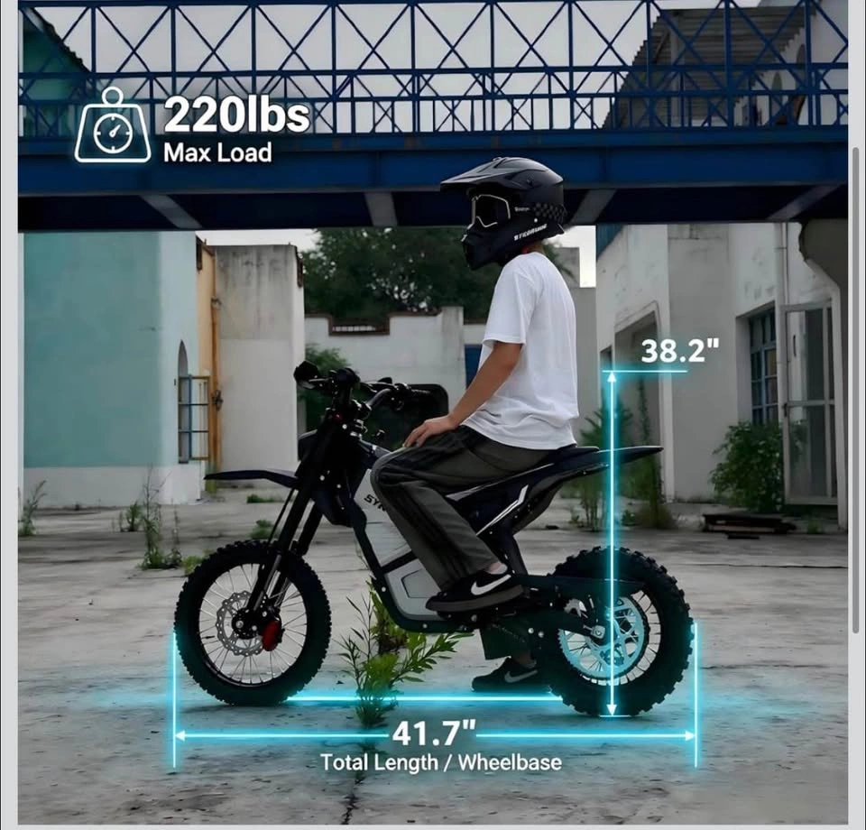 X5 Electric Dirt Bike 3000W 44MPH 48V 24Ah Battery Off-Road - photo 2