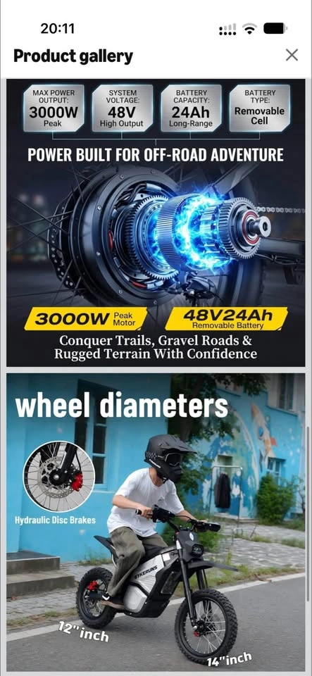 X5 Electric Dirt Bike 3000W 44MPH 48V 24Ah Battery Off-Road - photo 4