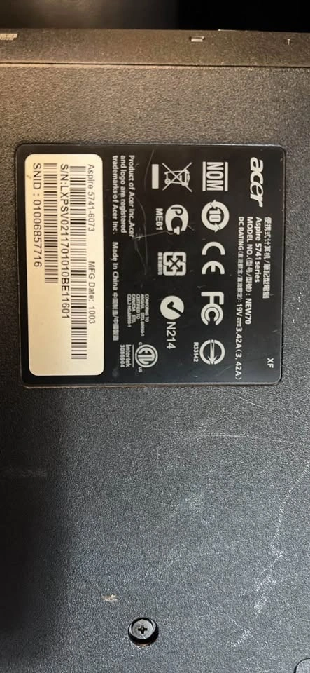 Acer Aspire 5741 Laptop, No charging cable - photo 4