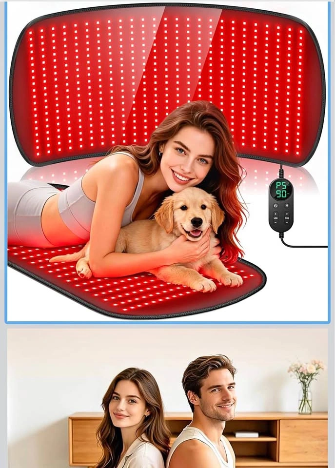 35.4" x 17" Red Light Therapy Mat, 500 LEDs, 660nm & 850nm