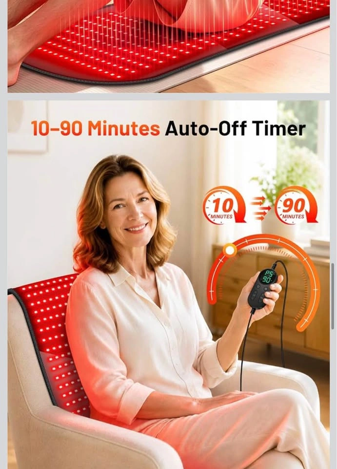 35.4" x 17" Red Light Therapy Mat, 500 LEDs, 660nm & 850nm - photo 3