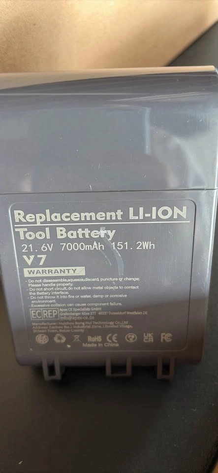 Dyson V7 Cordless Vacuum Li-ion Battery 21.6V 7000mAh - photo 3