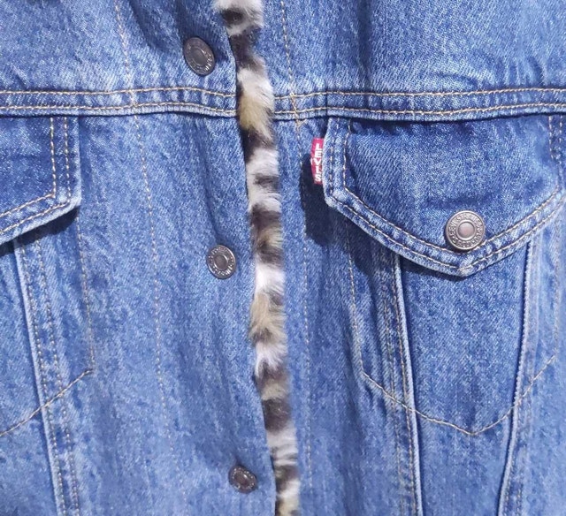 Levi's Fur-lined Winter Denim Jacket Size L Womens - photo 4