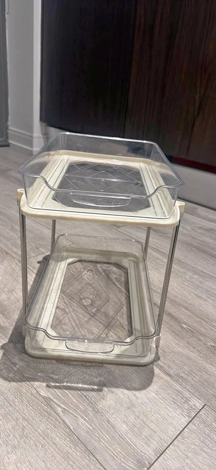 2-Tier Clear Plastic Organizer Rack