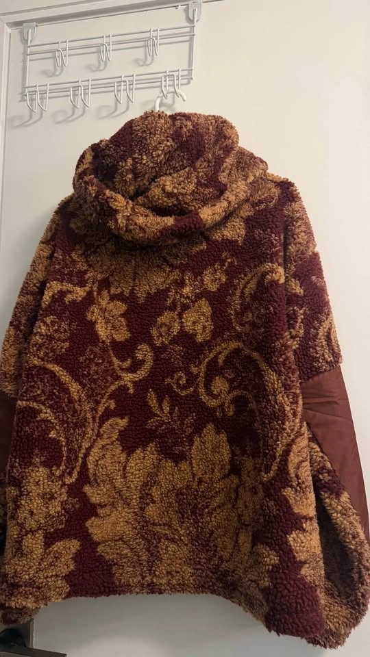 Urban Outfitters Floral Sherpa Fleece Hooded Jacket Size M - photo 4