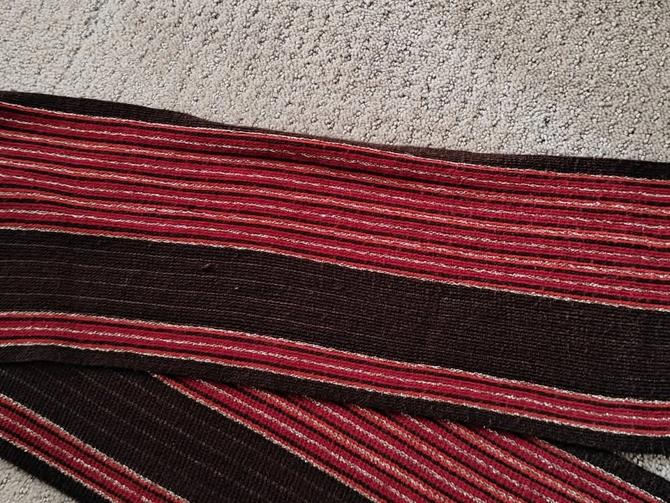 Women Echo Winter Scarf - Red Brown Gold - 78" x 7" - photo 3