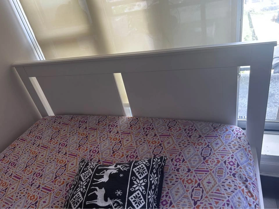 White Bed Frame with Storage Drawer & Bed side tables - photo 5