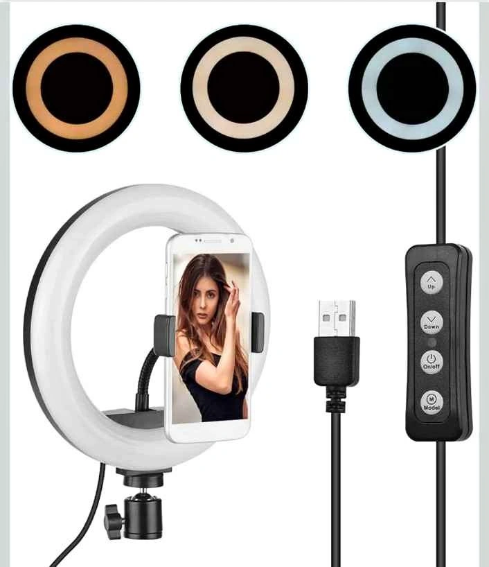 10 Inch LED Ring Light Dimmable with Phone Holder
