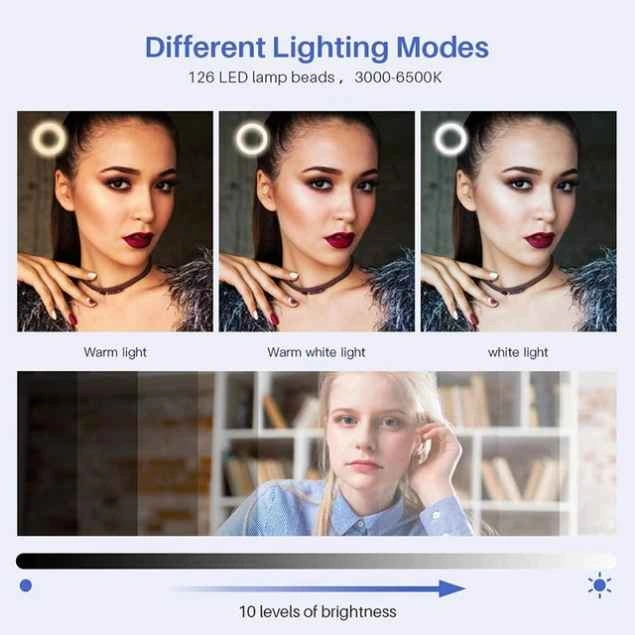 10 Inch LED Ring Light Dimmable with Phone Holder - photo 5