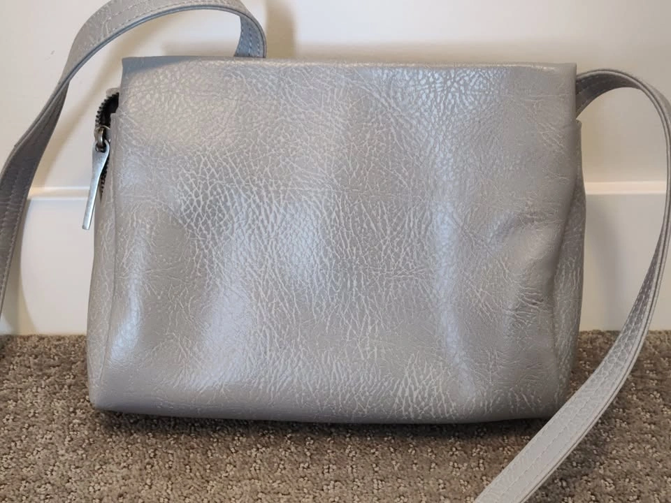 Women Grey Leather Shoulder Bag / Hand Purse - Matt & Nat - photo 5