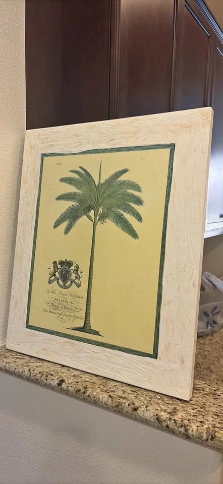 Framed Vintage-Style Palm Tree Botanical Print - Frederick Princ