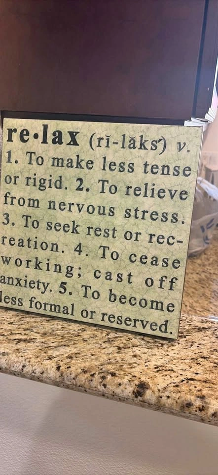 Vintage Style Relax Definition Wooden Sign