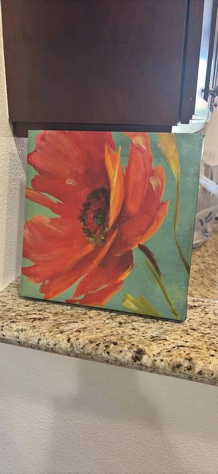 Red Poppy Flower Canvas Wall Art