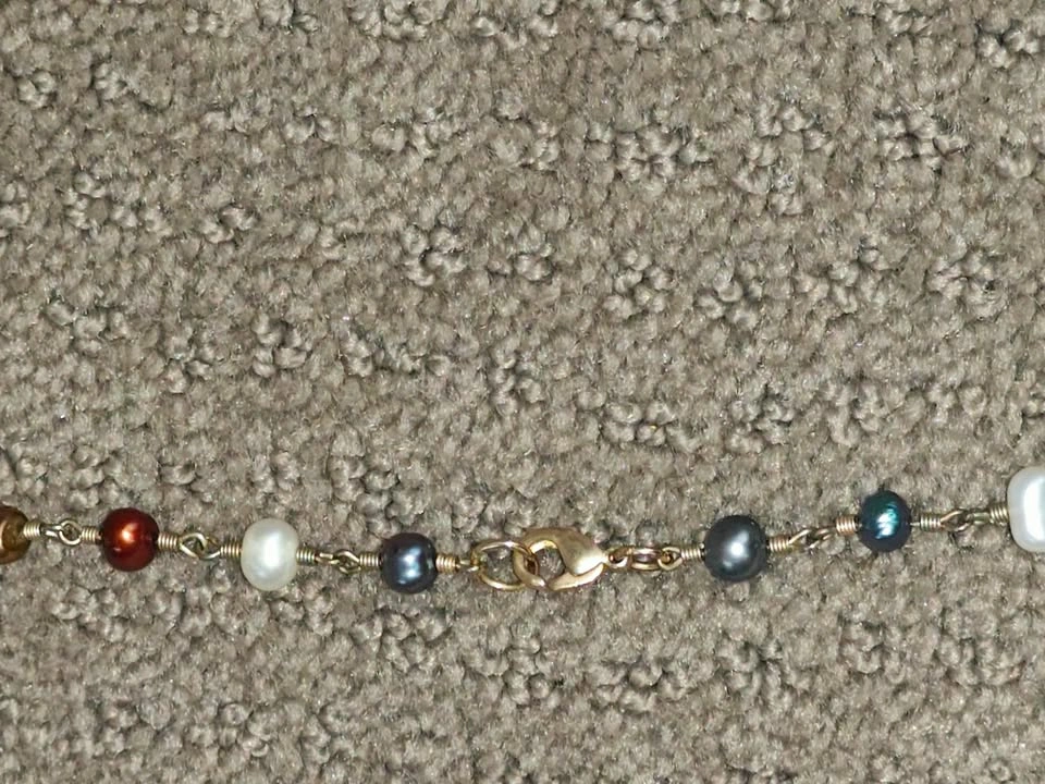 Long Beaded Station Necklace Jewelry - Chain Link Bead - 36" - photo 5