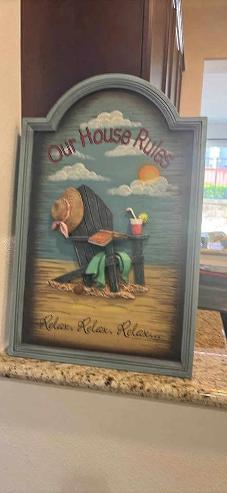 Beach House Rules Relax Wall Decor Plaque