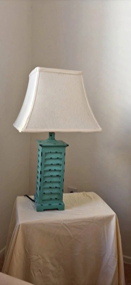 Distressed Teal Table Lamp