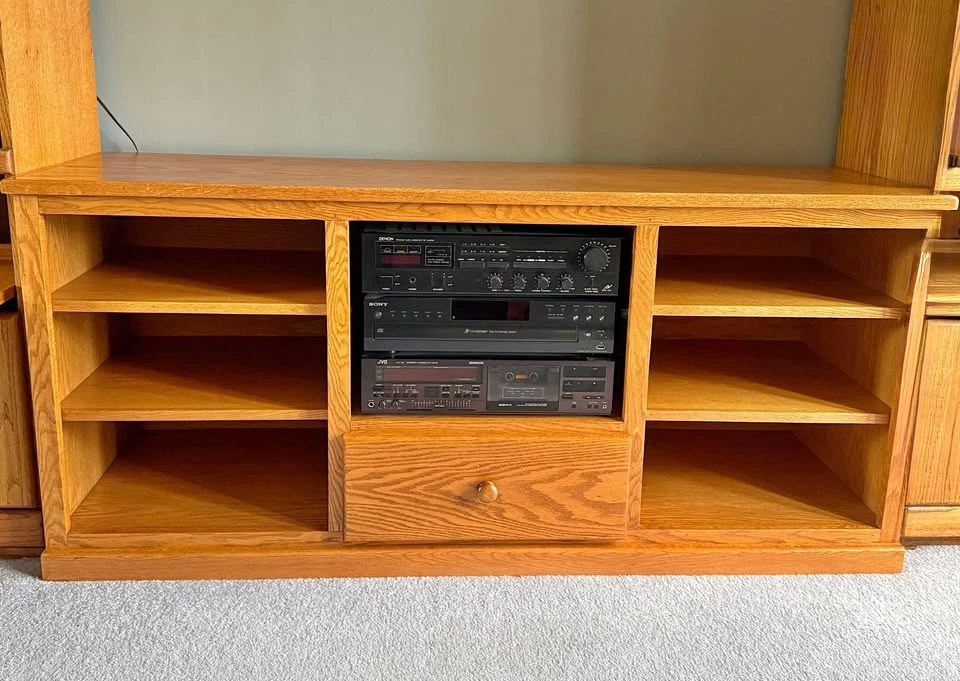 Solid Oak Centre Console / Storage Cabinet – $380 OBO
