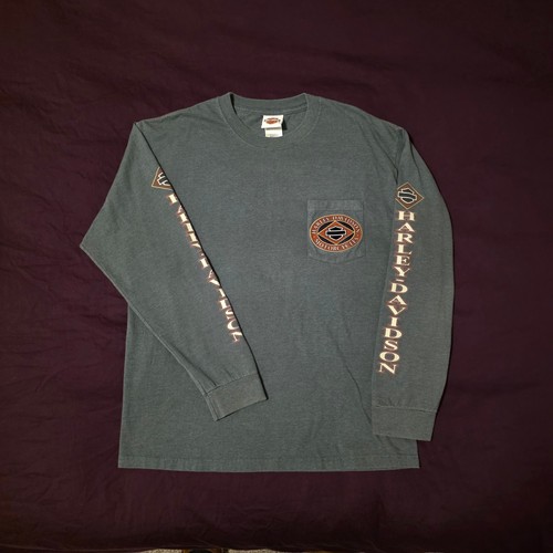 Harley Davidson Shirt Lot 7 Mens L Long Sleeve Y2K - photo 3