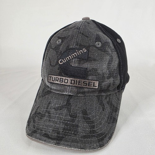 Cummins Turbo Diesel Choko Snapback Hat Camo Black Distressed